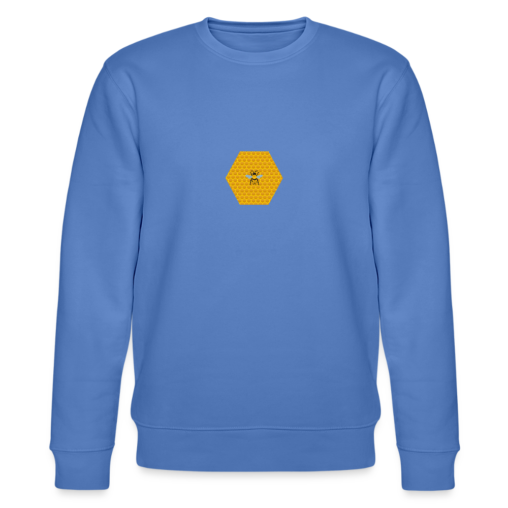 Bee & honeycomb organic cotton men's sweatshirt - bright blue