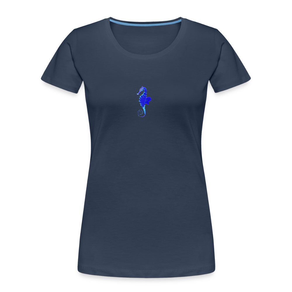 Seahorse minimalist Women’s organic cotton T-Shirt - navy