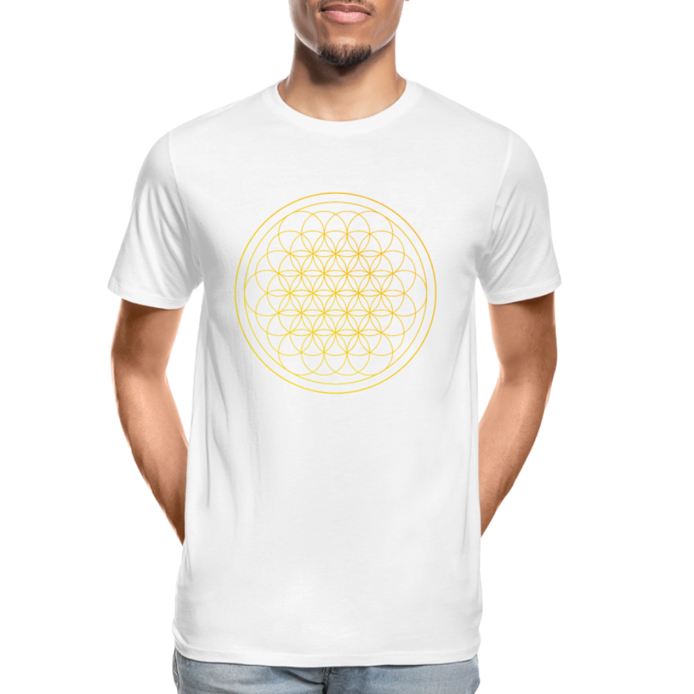 Flower of Life Men’s Premium Organic Cotton T-Shirt - white