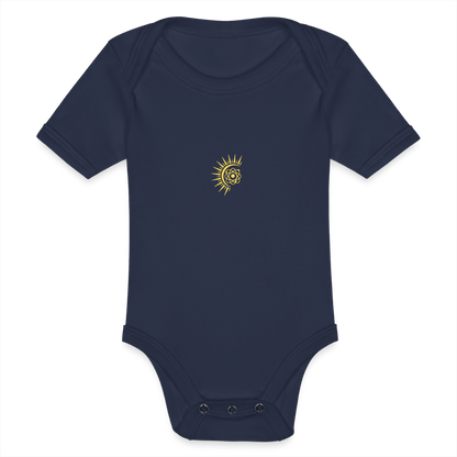 Atom Organic cotton short-sleeved Baby Bodysuit - dark navy