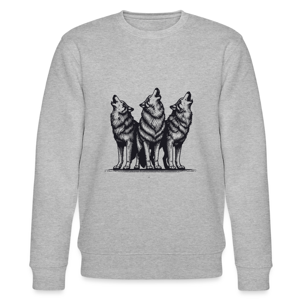 Wolves men's organic cotton sweatshirt - heather grey