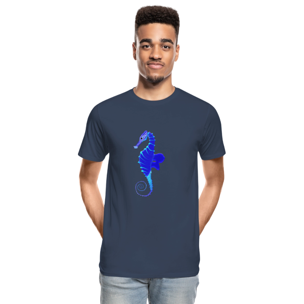 Seahorse Men’s Premium Organic  Cotton T-Shirt - navy