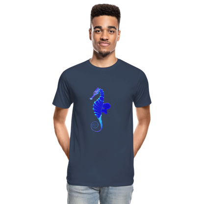 Seahorse Men’s Premium Organic  Cotton T-Shirt - navy