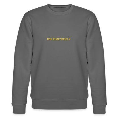 TIME quote organic cotton men's sweatshirt - anthracite