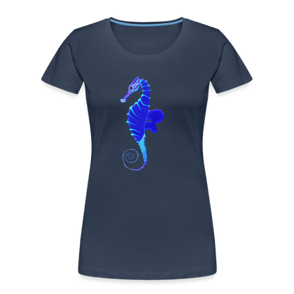 Seahorse Women’s organic cotton T-Shirt - navy