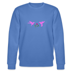 Pink Hummingbirds & Rose women's Organic cotton Sweatshirt - bright blue