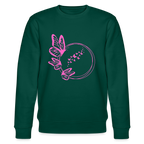 Butterflies women's organic cotton sweatshirt - forest