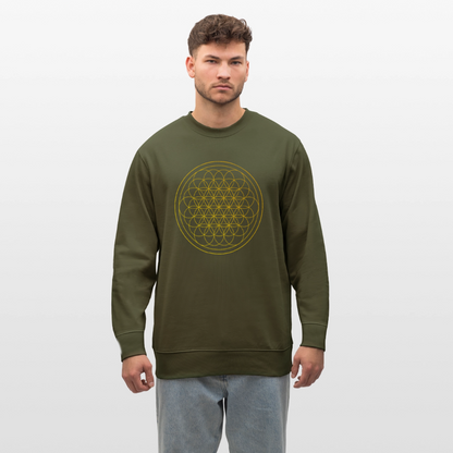Golden flower of life GREENSTAR organic cotton men's sweatshirt - khaki