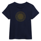 Golden flower of life Baby Organic T-Shirt - navy