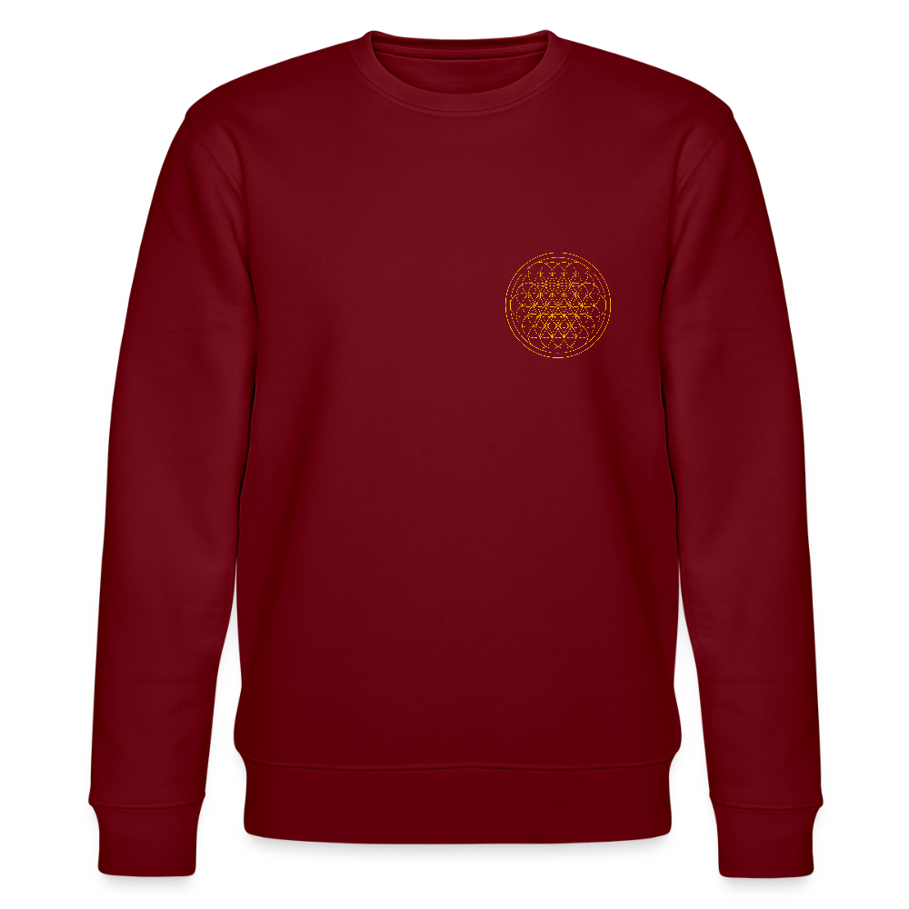 Golden flower of life organic cotton women's sweatshirt - burgundy