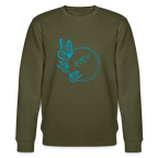 Blue butterflies women's organic cotton sweatshirt - khaki