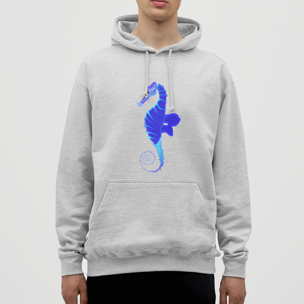 Blue Seahorse Men's Hoodie - light heather grey