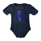 Seahorse Organic cotton short-sleeved Baby Bodysuit - dark navy