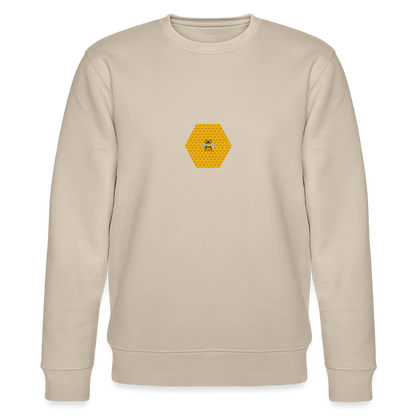 Bee & honeycomb organic cotton men's sweatshirt - beige