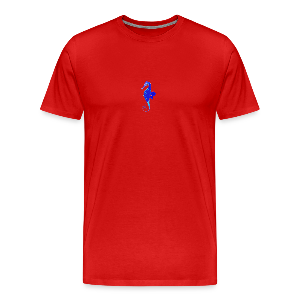 Seahorse minimalist men’s organic  cotton T-Shirt - red