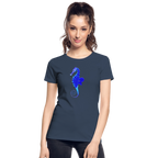 Seahorse Women’s organic cotton T-Shirt - navy