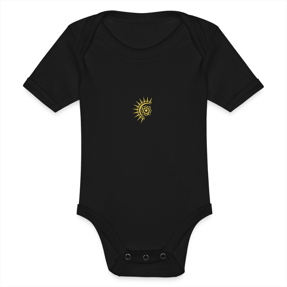Atom Organic cotton short-sleeved Baby Bodysuit - black