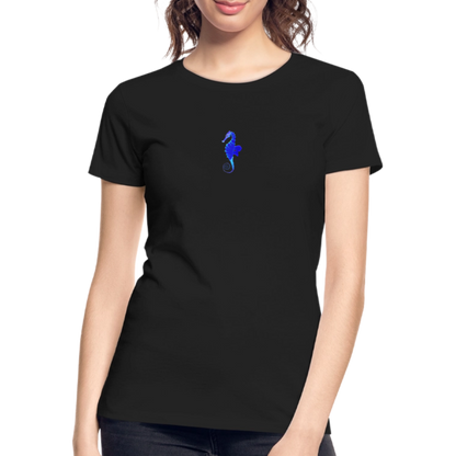 Seahorse minimalist Women’s organic cotton T-Shirt - black
