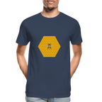 Bee & Honeycomb Men’s Organic Cotton T-Shirt - navy