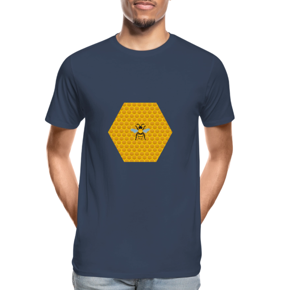Bee & Honeycomb Men’s Organic Cotton T-Shirt - navy