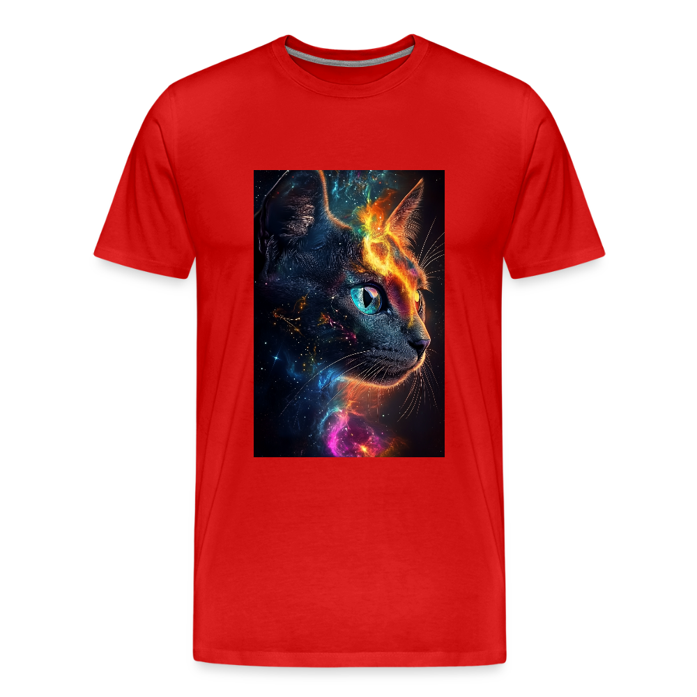 Cat men’s organic cotton T-Shirt - red