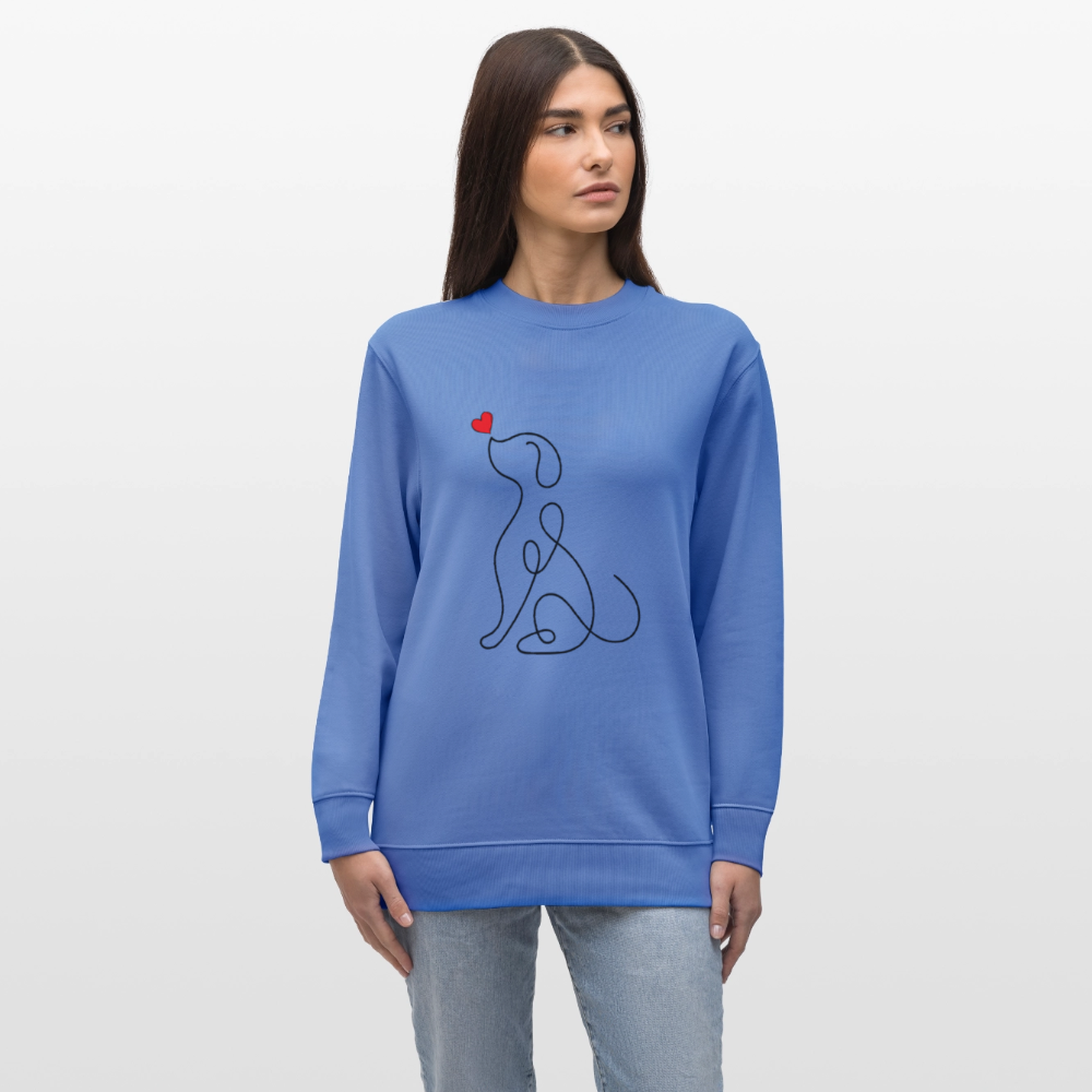 Dog women's organic cotton sweatshirt - bright blue