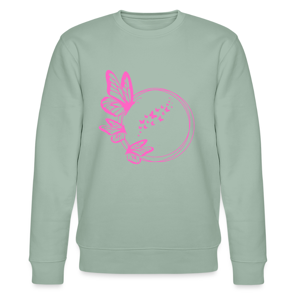 Butterflies women's organic cotton sweatshirt - aloe