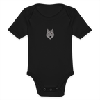 Wolf minimalist Organic Short-sleeved Baby Bodysuit - black