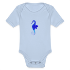 Seahorse Organic cotton short-sleeved Baby Bodysuit - sky