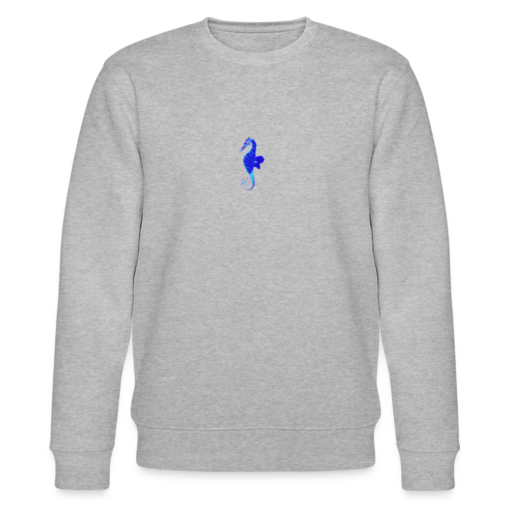 Seahorse minimalist organic cotton men's sweatshirt - heather grey