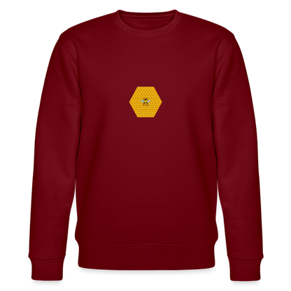 Bee & honeycomb organic cotton men's sweatshirt - burgundy