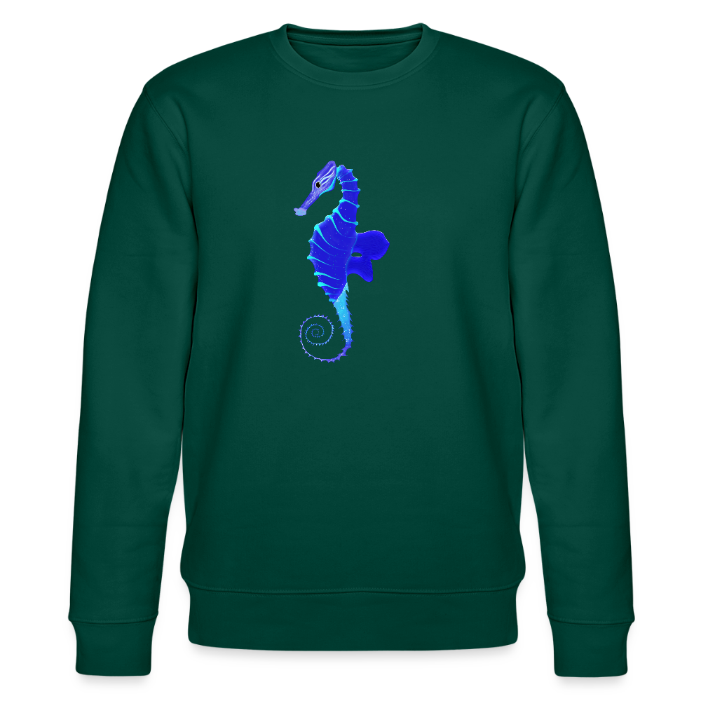 Seahorse organic cotton women's sweatshirt - forest