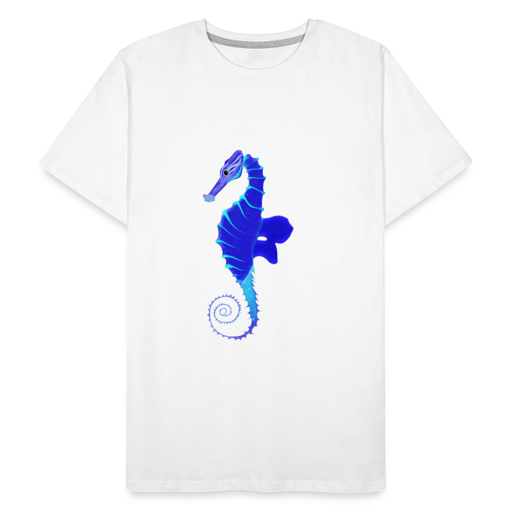 Blue Seahorse Men’s Premium Organic T-Shirt - white