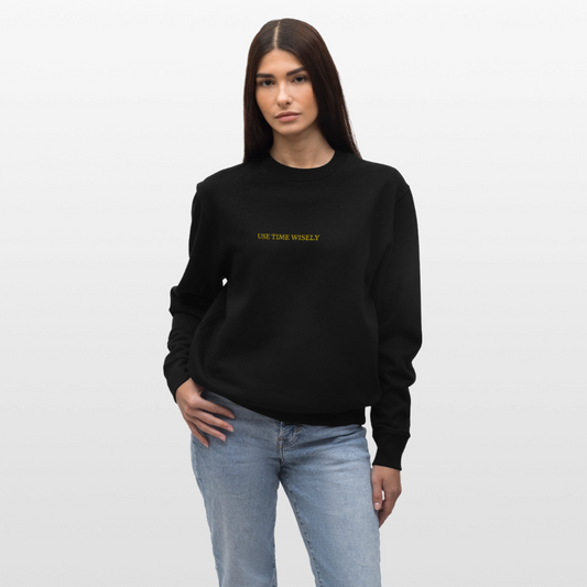 TIME quote organic cotton women's sweatshirt - black