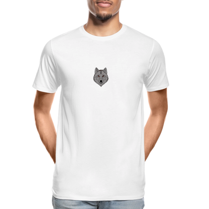 Wolf minimalist men’s  organic cotton T-Shirt - white