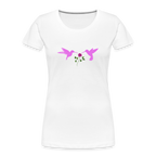 Pink Hummingbirds & Rose women’s organic cotton T-Shirt - white