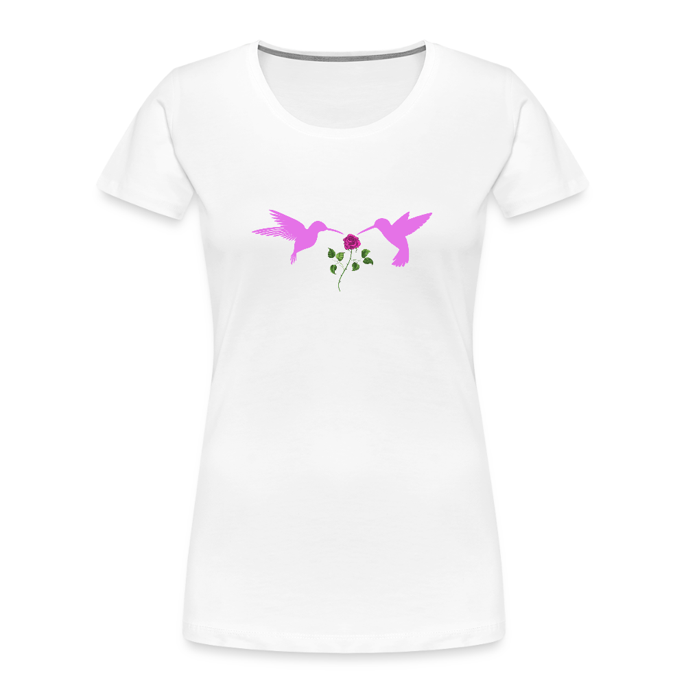 Pink Hummingbirds & Rose women’s organic cotton T-Shirt - white