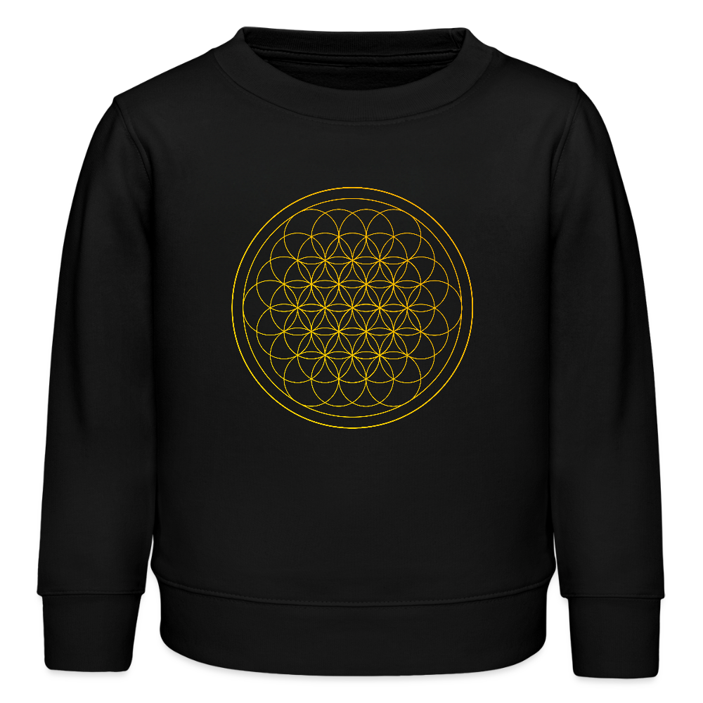 Golden flower of life organic cotton Kids’ Sweatshirt - black