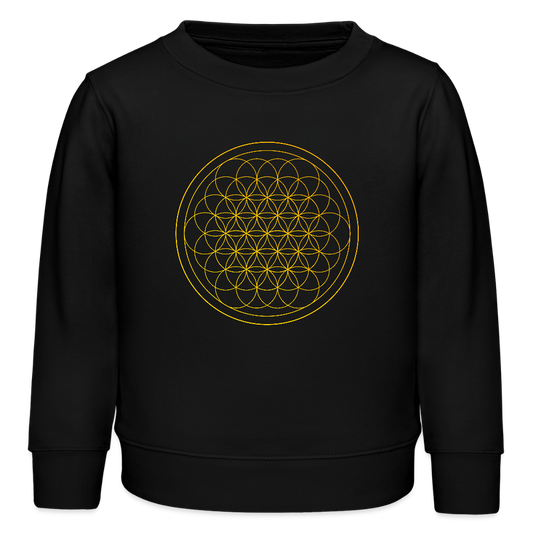 Golden flower of life organic cotton Kids’ Sweatshirt - black