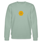 Bee & honeycomb organic cotton women's sweatshirt - aloe