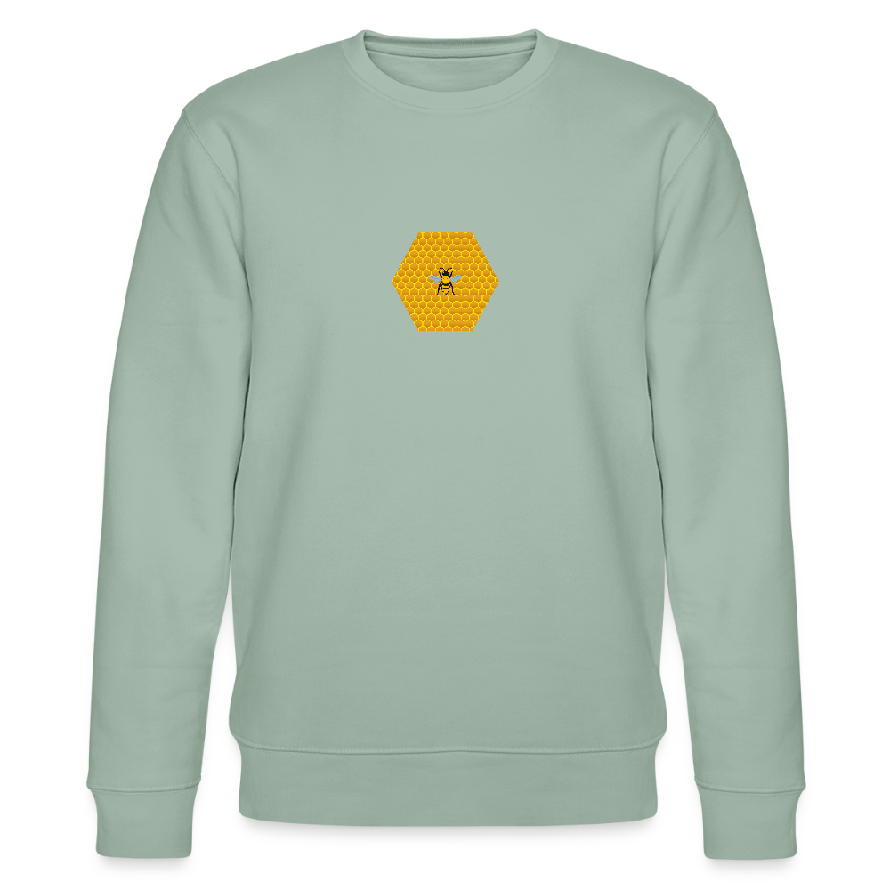 Bee & honeycomb organic cotton women's sweatshirt - aloe