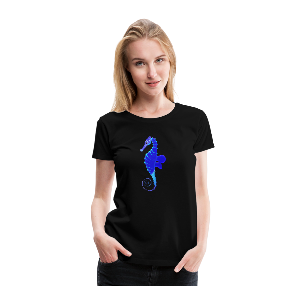 Blue Seahorse Women’s Premium T-Shirt - black