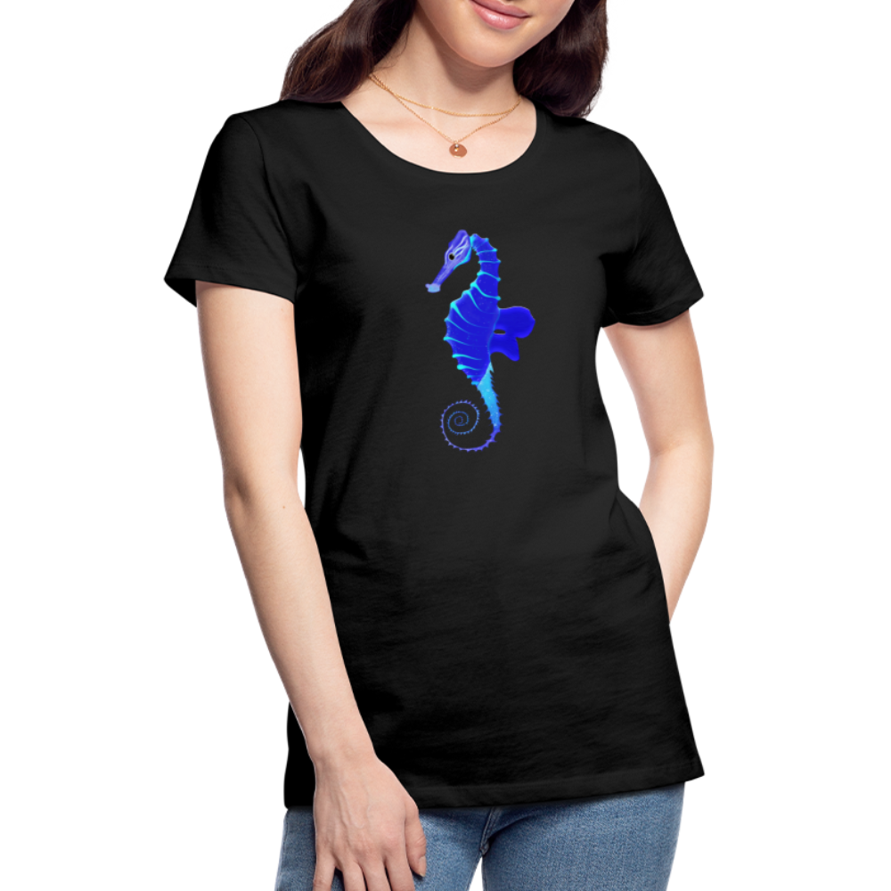 Blue Seahorse Women’s Premium T-Shirt - black