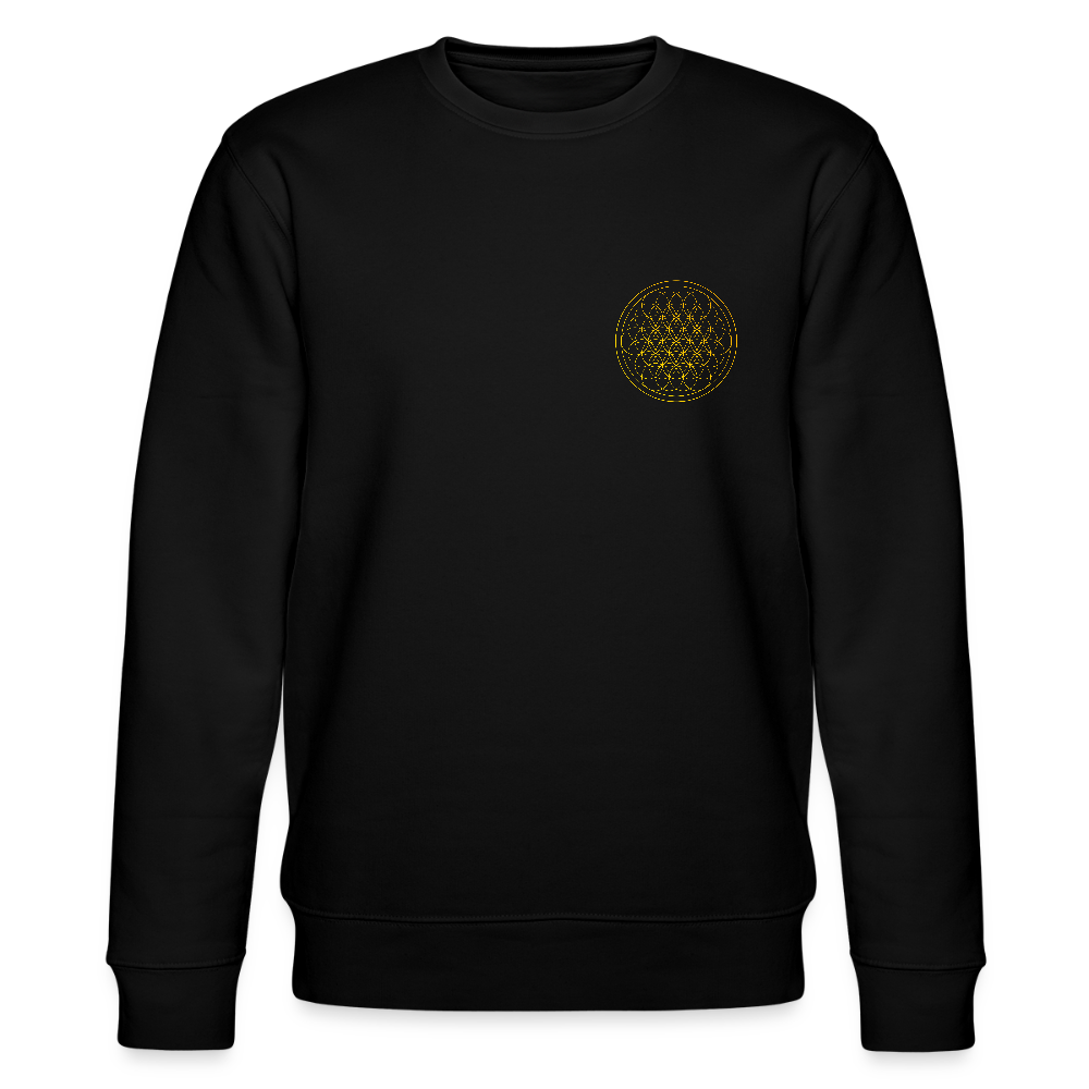 Golden flower of life organic cotton men's sweatshirt - black