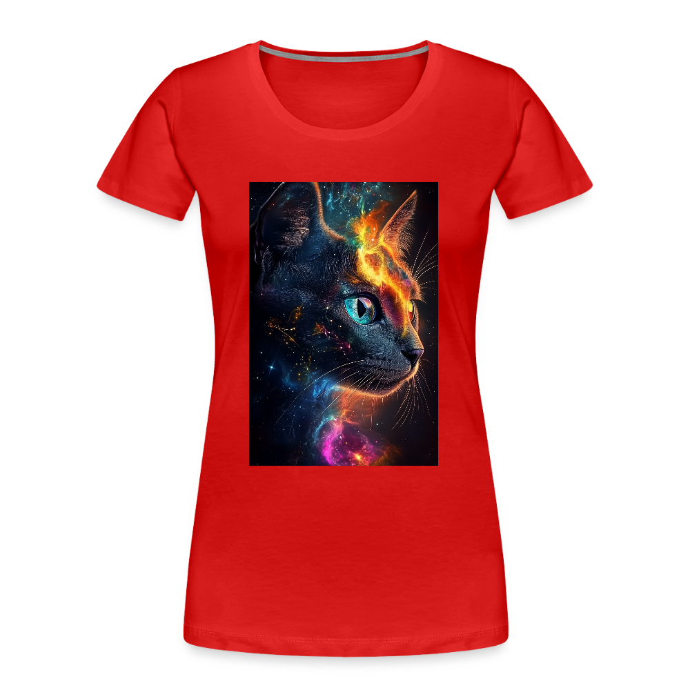 Cat women’s organic cotton T-Shirt - red