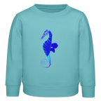 Seahorse organic cotton Kids’ Sweatshirt - pastel turquoise