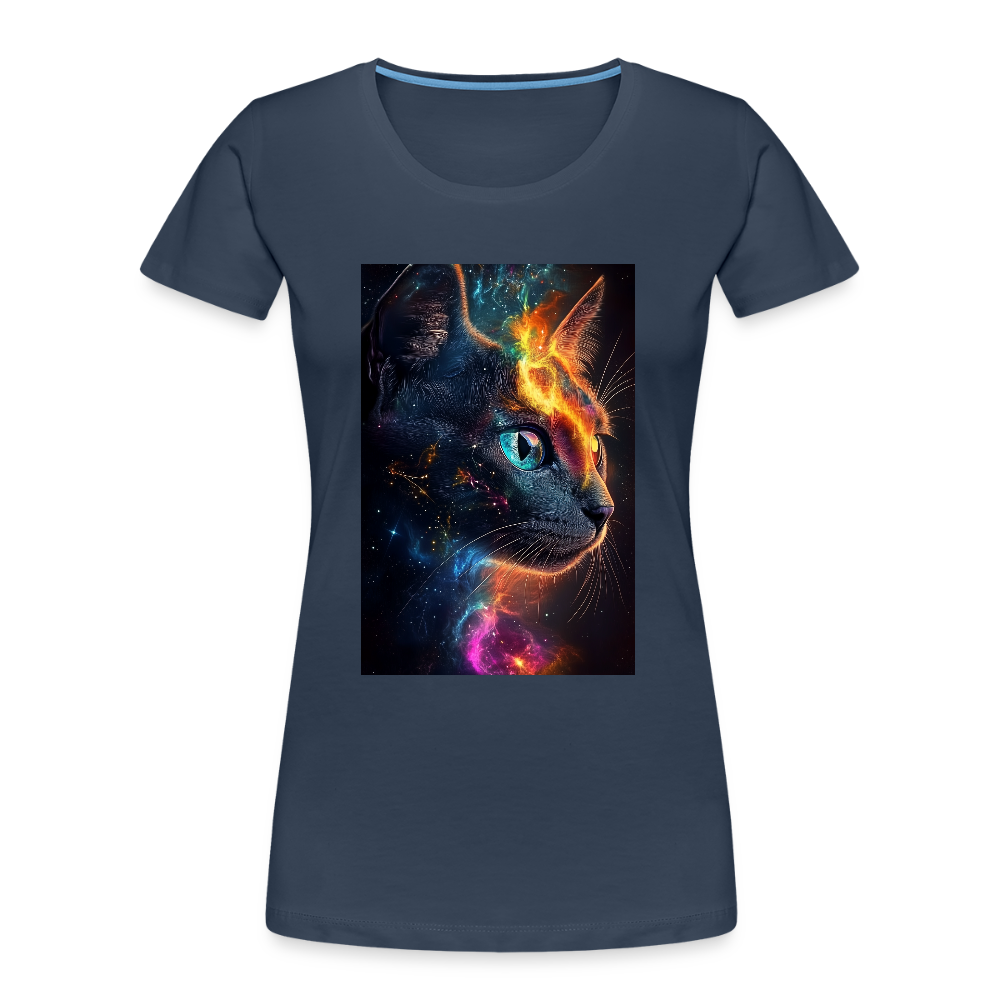 Cat women’s organic cotton T-Shirt - navy