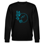 Blue butterflies women's organic cotton sweatshirt - black