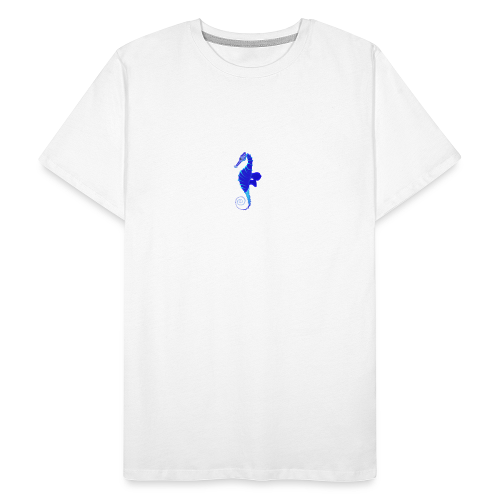 Seahorse minimalist men’s organic  cotton T-Shirt - white