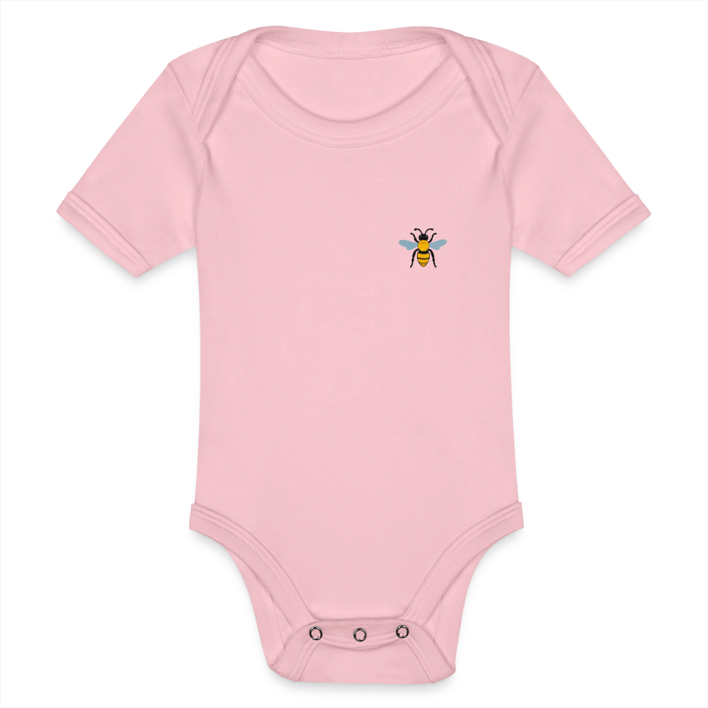 Bee Organic cotton short-sleeved Baby Bodysuit - light pink